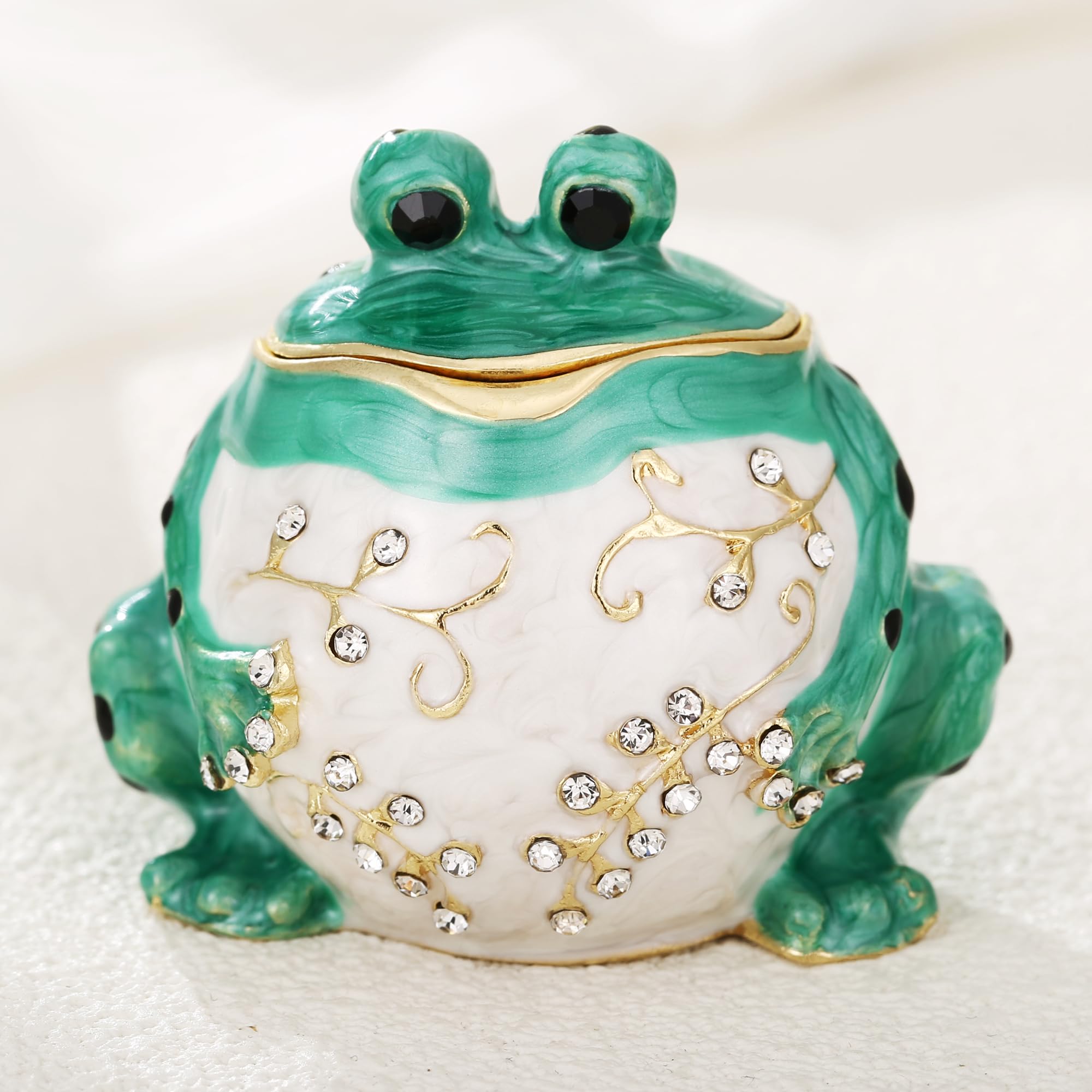 Amazon.com: Vie jeune Hand Painted Enamel Frog Trinket Box, Hinged